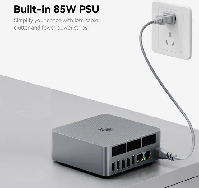 Alt view image 2 of 5 - Beelink EQR6 Mini PC, AMD Ryzen 5 6600H(Up to 4.5GHz) 6C/12T, Mini Desktop Computer 16GB DDR5 RAM 500GB NVMe SSD, Mini Gaming PC 4K@60Hz Dual Display/BT5.2/WiFi 6 for Office/Gaming/Home/W11 Pro