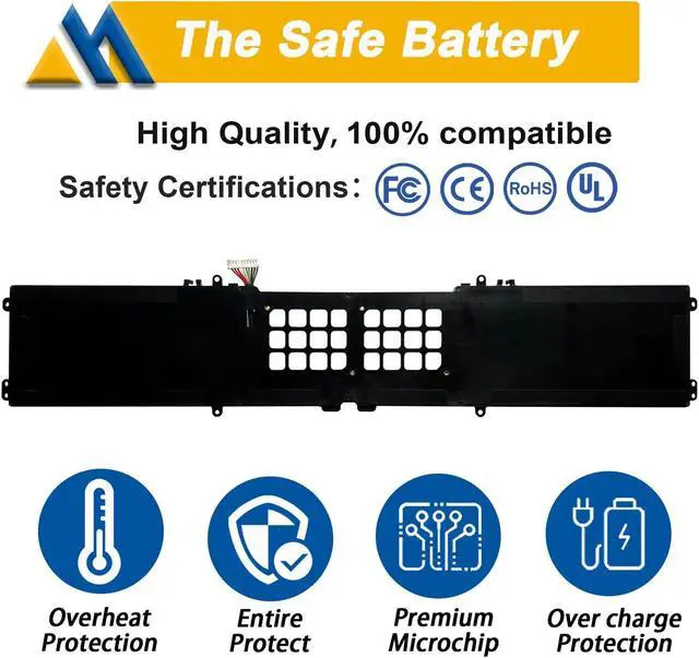 Alt view image 3 of 5 - RC30-0287 Laptop Battery Replacement for Razer Blade Pro 17 2019 2020 RZ09-0287 RZ09-02876 RZ09-02877 RZ09-02878 RZ09-03295 RZ09-03297 RZ09-02876E92-R3U1Series 4ICP4/62/115[(15.4V 70.5Wh 4583mAh)]