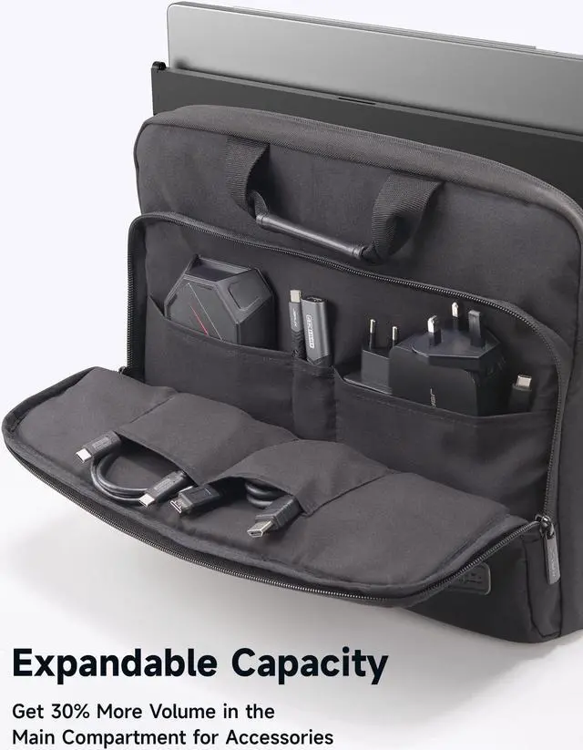 Alt view image 4 of 5 - JSAUX FilpGo Extended Screen Laptop Bag, Premium Durable Travel Business Laptop Case for Notebook Tablet Monitor, Black