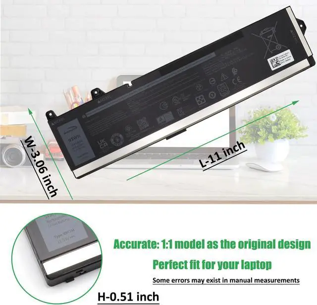 Alt view image 5 of 5 - RHKRKQN X9FTM Laptop Battery Replacement for Dell Precision 7670 7680 7770 7780 Series Notebook 05JMD8 5JMD8 0965V4 965V4 RCVVT 0NWDC0 NWDC0 0X26RT X26RT 11.55V 93Wh 7650mAh