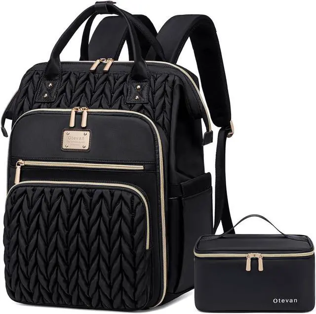 Main image of Otevan Lunch Backpack for Women,Work Backpack for Women, 15.6 inch Laptop Backpack with Lunch Bag,Teacher Nurse Insulated Lunchbox Backpack for Women