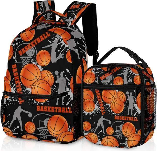 Main image of SKYIGC Basketball Backpack with Lunch Box Lightweight Casual Travel Basketball Backpack 17 inch Men Gift for Baseball Lover
