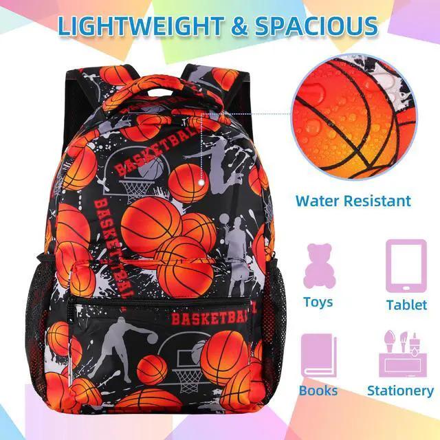 Alt view image 2 of 5 - SKYIGC Basketball Backpack with Lunch Box Lightweight Casual Travel Basketball Backpack 17 inch Men Gift for Baseball Lover