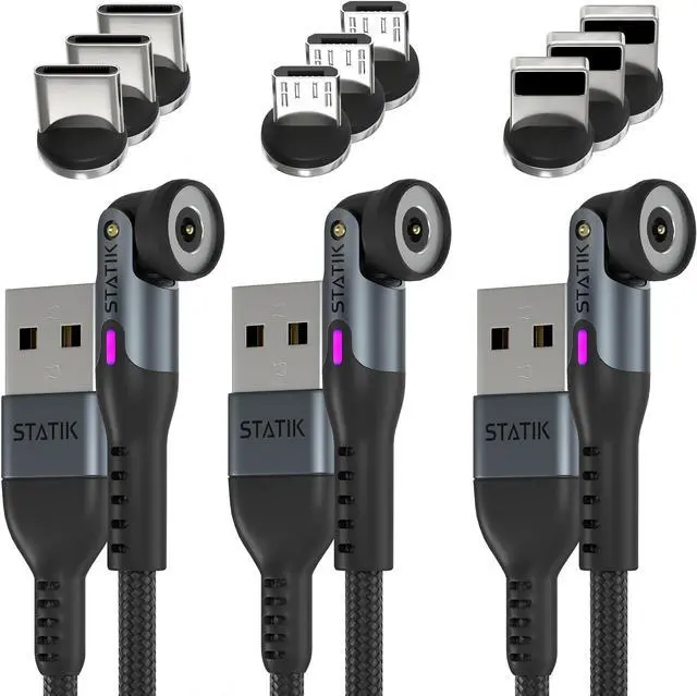 Alt view image 2 of 5 - Statik 360 Pro Charging Cable (6ft) & USB C Tips (3 Pack)