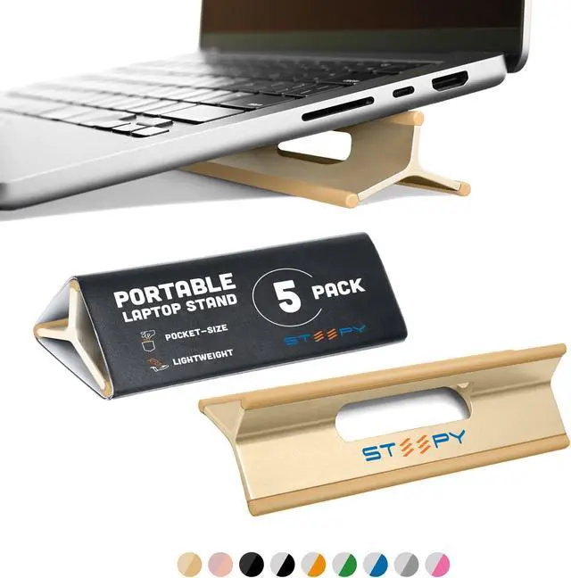 Main image of Steepy Adjustable Laptop Stand - 3 Heights Computer Stand - Portable Laptop Riser for Desk