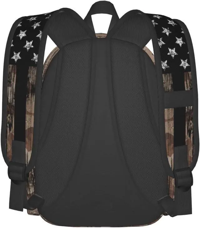 Alt view image 3 of 5 - sunwarshile Camo Vintage American Flag Backpack Book Bags Lightweight Casual Laptop Backpacks Travel Daypack For Man Woman