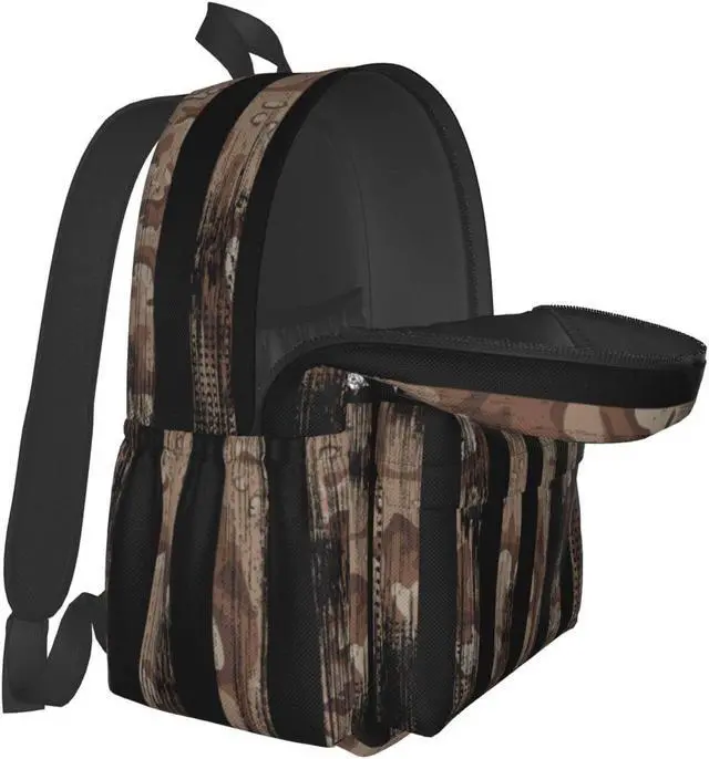 Alt view image 4 of 5 - sunwarshile Camo Vintage American Flag Backpack Book Bags Lightweight Casual Laptop Backpacks Travel Daypack For Man Woman