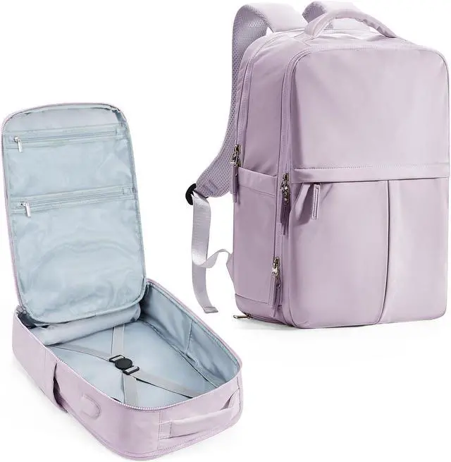 Main image of suratio Large Travel Backpack Carry On Flight Approved for Women Men Carry On Backpack for Airplanes Mochila De Viaje Suitcase Backpack for Travel Personal Item Backpack Purple, Upgraded