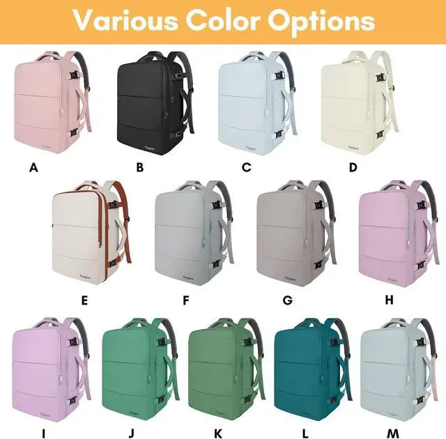 Alt view image 3 of 5 - Taygeer Large Travel Backpack, 17 inch Laptop Backpack for Women, Airline Approved Personal Item Mochila, 40l Lightweight Luggage Carryon Work Bag for friend and Ladies Business Travel Hiking, Beige