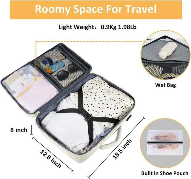 Alt view image 5 of 5 - Taygeer Large Travel Backpack, 17 inch Laptop Backpack for Women, Airline Approved Personal Item Mochila, 40l Lightweight Luggage Carryon Work Bag for friend and Ladies Business Travel Hiking, Beige