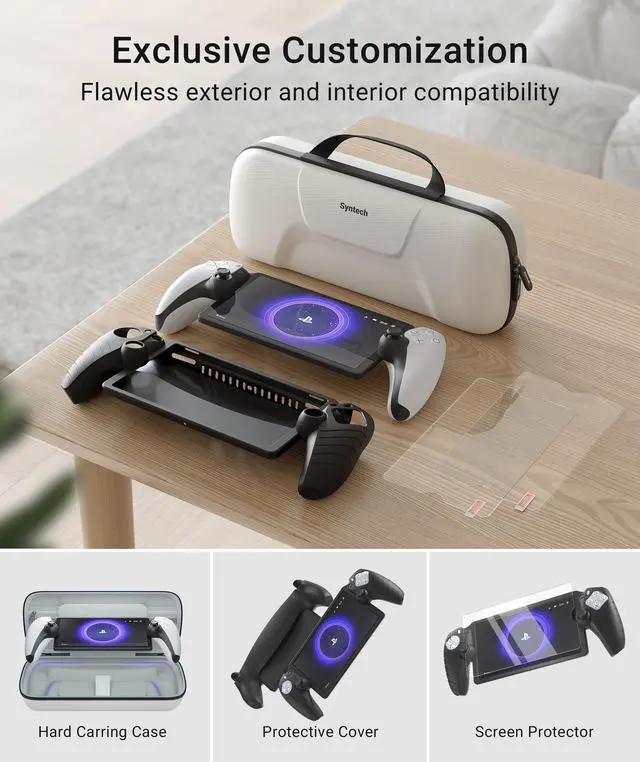 Alt view image 2 of 5 - Syntech 3 in 1 Accessories Bundle for PS Portal with Portable Carrying Case, Silicone Cover and 2-Pack Screen Protector Compatible with PlayStation Portal Accessories, Tailored Protection Set