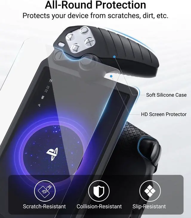 Alt view image 4 of 5 - Syntech 3 in 1 Accessories Bundle for PS Portal with Portable Carrying Case, Silicone Cover and 2-Pack Screen Protector Compatible with PlayStation Portal Accessories, Tailored Protection Set