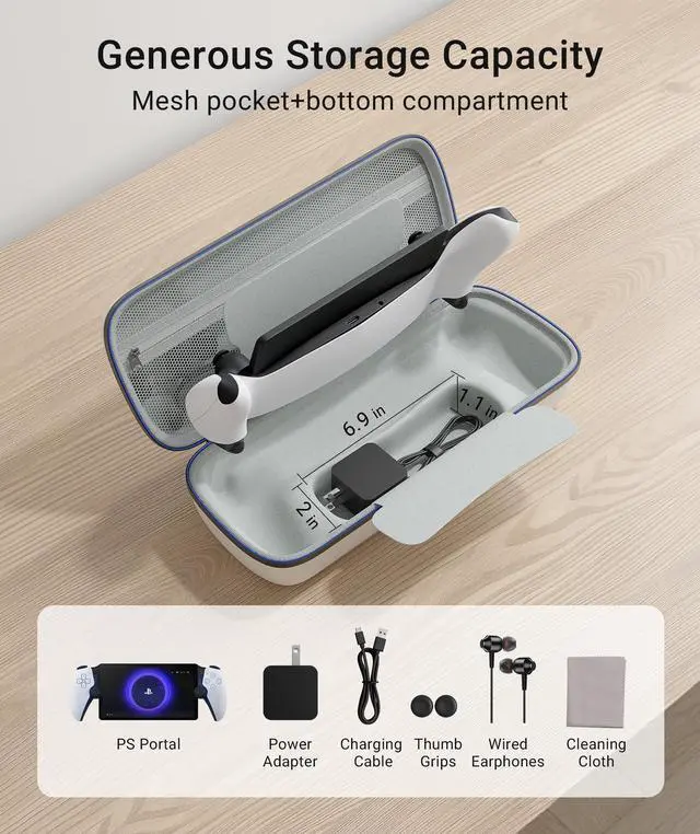 Alt view image 3 of 5 - Syntech 3 in 1 Accessories Bundle for PS Portal with Portable Carrying Case, Silicone Cover and 2-Pack Screen Protector Compatible with PlayStation Portal Accessories, Tailored Protection Set