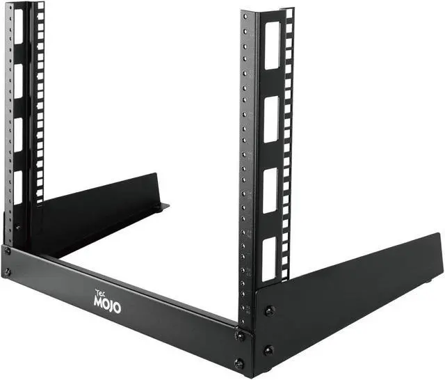 Main image of Tecmojo 2 Post 8U Desktop Sever Rack Small Open Frame Rack for 19 inch AV/Data/Audio/Studio Equipment Free Standing Home/Office Rack,Tapped Hole, Black