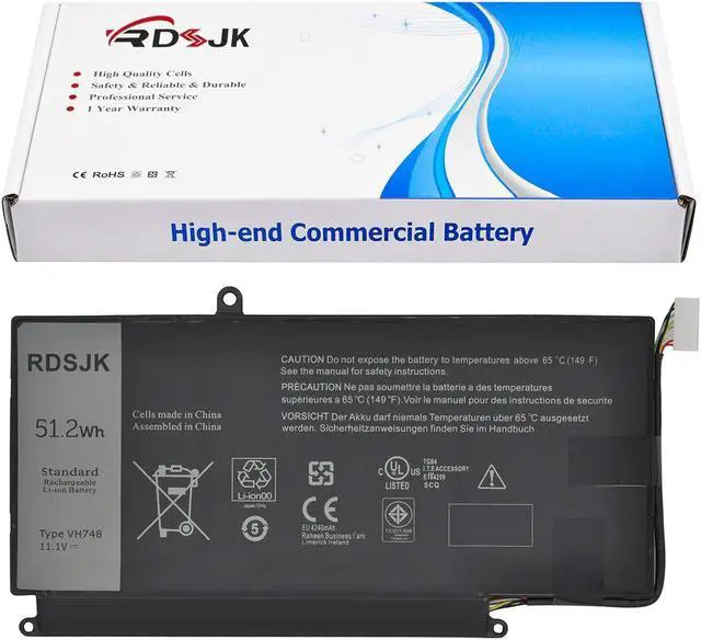 Main image of RDSJ VH748 Laptop Battery for Dell Inspiron 14 5439 Vostro 5460 5470 5560 Series Ins14zD-3526 V5460D-1308 V5460D-2628 V5460R-2526 5470D-1528 5560D-2328 5560D-2528 5560R-1326 11.1V 51.2Wh