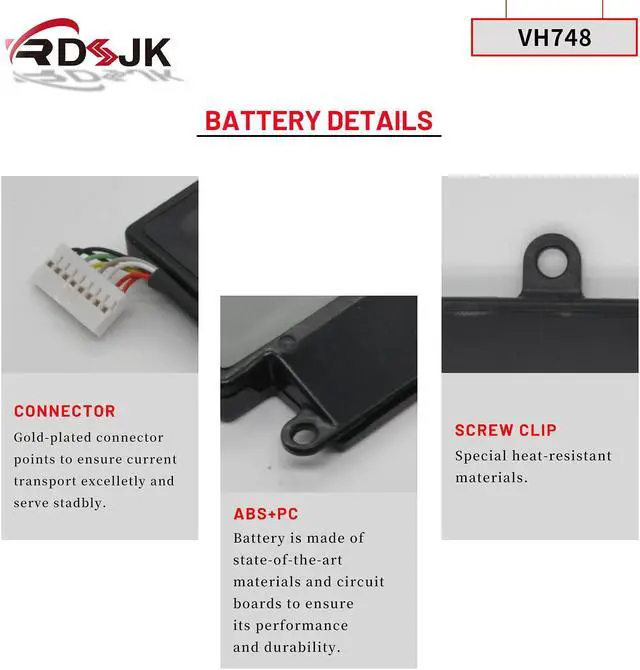 Alt view image 5 of 5 - RDSJ VH748 Laptop Battery for Dell Inspiron 14 5439 Vostro 5460 5470 5560 Series Ins14zD-3526 V5460D-1308 V5460D-2628 V5460R-2526 5470D-1528 5560D-2328 5560D-2528 5560R-1326 11.1V 51.2Wh