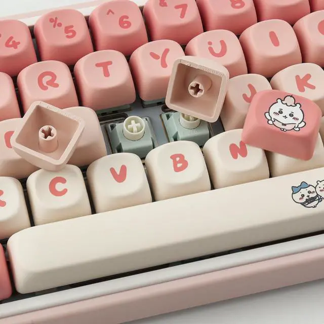 Alt view image 4 of 5 - TYRIXKI PBT Keycaps 139 Keys MOA Profile Cute Keycaps Dye-Sublimation Pink Kawaii Anime Keycap Set Custom Keycap for Cherry Gateron MX Switches Mechanical Keyboards
