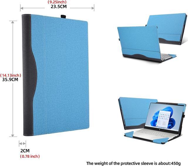 Alt view image 4 of 5 - Laptop Cover for HP Envy x360 Laptop 15t /15z-XXX/ 15-ed/15-er/15-ep/15-fe/15-ew/15-fh/15t-es100 All Inclusive Drop Case 15.6" PU Leather Inside Pocket Cover (15.6inch, Sky Blue)