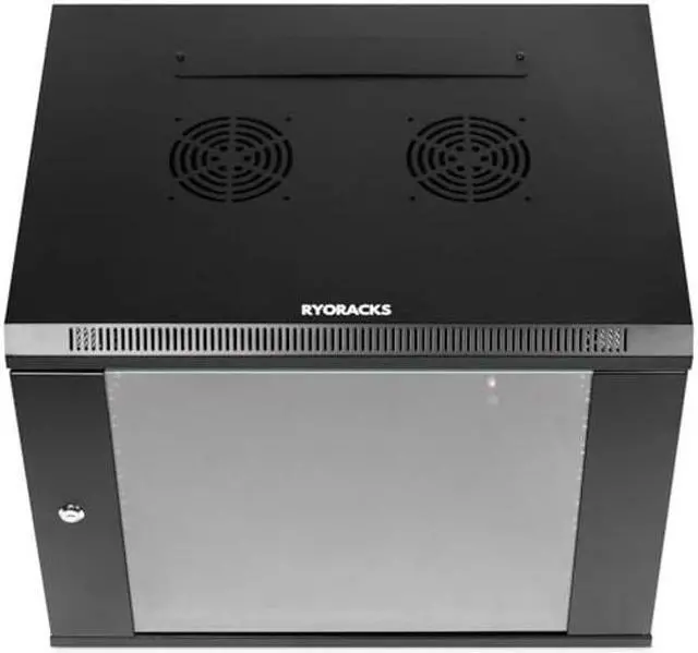 Alt view image 2 of 5 - Professional Grade Welded Unibody 9U Wall Mount Network Cabinet, No Assembly Needed, 450mm Deep, Lockable, High 440 lbs Capacity, Ventilated, Ideal for NAS and Servers