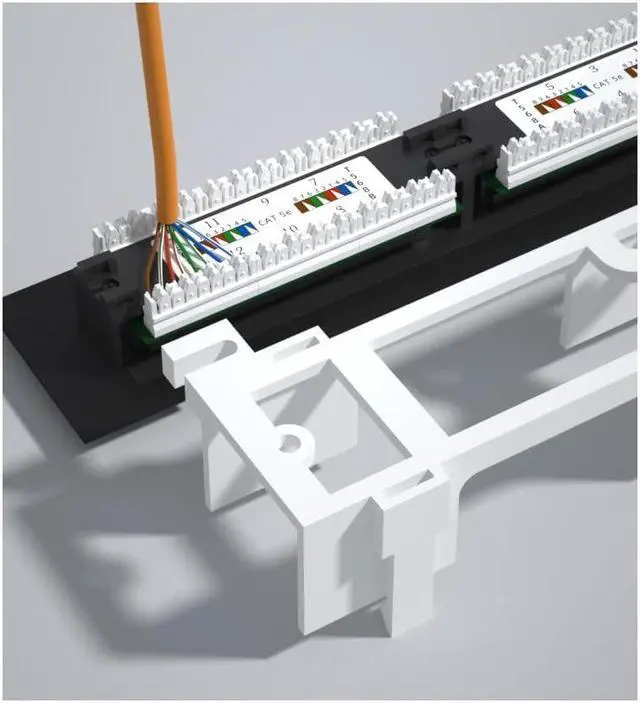 Alt view image 3 of 5 - 1U 12 Ports Cat6 Wallmount Patch Panel, UTP Ethernet Patch Panel with RJ45 Cat6 Adapter Patch Panel
