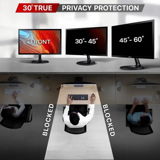 Alt view image 3 of 5 - VINTEZ [1 Pack] 21.5 Inch 16:9 & [1 Pack] 14 Inch 16:9 Computer Privacy Screen Filters for Widescreen Monitors - Anti-Glare - Anti-Scratch Protector- Desktop Privacy Screen Bundle