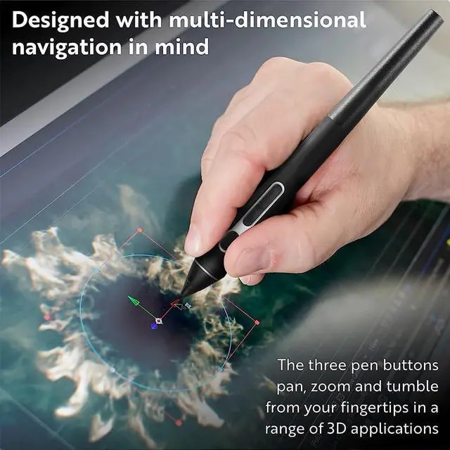 Alt view image 2 of 5 - Digital Pen Pro 3D-KP505 Compatible with Wacom Graphics Drawing Tablet Monitor Compatible for Intuos Pro PTH460 PTH660 PTH660P PTH860 PTH860P MobileStudio Pro DTHW1320