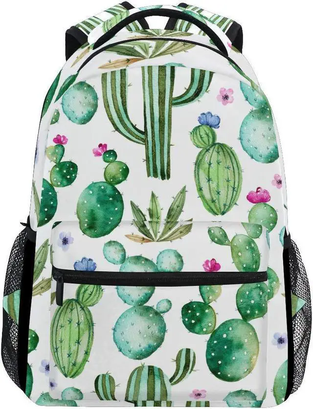 Main image of Wamika Watercolor Cactus Backpacks for Girls Kids Boys Tropical Desert Plant Cacti School Book Bags Waterproof Student Laptop Backpack College Carrying Bag Casual Lightweight Travel Sports Day packs