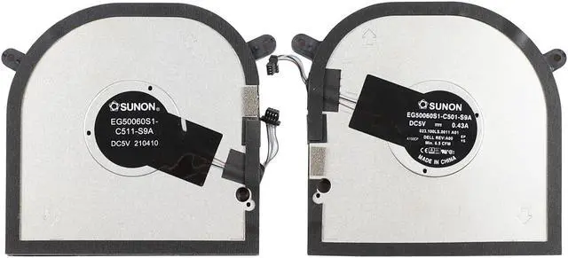 Alt view image 2 of 5 - Discrete Graphics Laptop CPU+GPU Cooling Fan Replacement for Dell XPS 17 9700 9710 9720 Precision 5750 5760 RTX2060 2020 Series EG50060S1-C501-S9A EG50060S1-C511-S9A DC5V 0.43A Fan