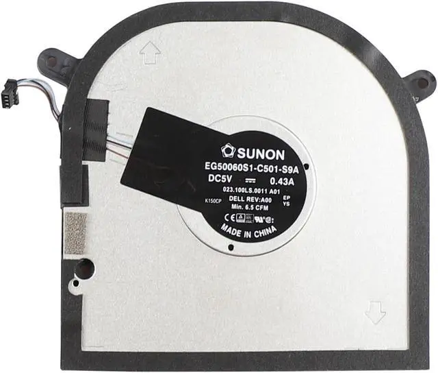 Alt view image 4 of 5 - Discrete Graphics Laptop CPU+GPU Cooling Fan Replacement for Dell XPS 17 9700 9710 9720 Precision 5750 5760 RTX2060 2020 Series EG50060S1-C501-S9A EG50060S1-C511-S9A DC5V 0.43A Fan