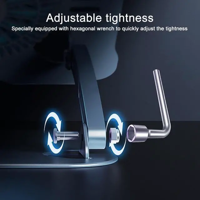 Alt view image 3 of 5 - YOVDA Laptop Cooler Cooling Pad Stand - Slim Ergonimic Laptop Stand for Desk, 3 Speed Cooling Fan Adjustable Height Laptop Cooling Stand for MacBook 11-15.6 Inch (Silver), YT628-2