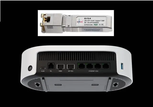 Alt view image 5 of 5 - Elfcam® - 10Gb SFP+ Module in RJ45 Port, 10GB SFP+ Module 10Gbase-T-30m with 5m Cat8 Network Cable