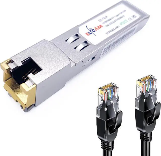 Main image of Elfcam® - 10Gb SFP+ Module in RJ45 Port, 10GB SFP+ Module 10Gbase-T-30m with 5m Cat8 Network Cable