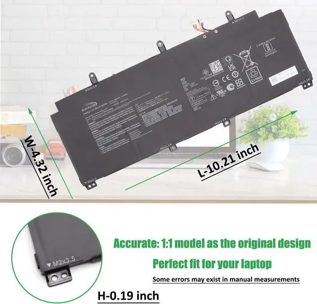 Alt view image 5 of 5 - RHKRKQN C41N2009 Laptop Battery Replacement for Asus ROG Flow X13 GV301 GV301QC GV301QE GV301QH GV301RA GV301RC GV301RE PV301 PV301QH Series B200-03850000 15.48V 62Wh