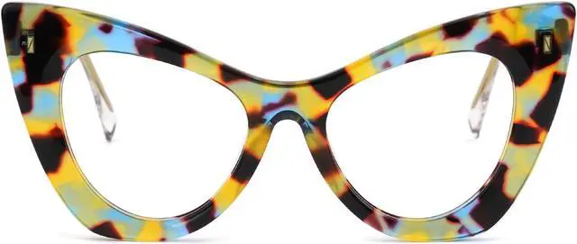 Main image of Zeelool Blue Light Blocking Glasses, Acetate Cat Eye Frame Glasses for Women Eyeglasses with Clear Lenses Anti Eyestrain & UV from Computer/TV/Phone ZJGA354576-01B Tortoise