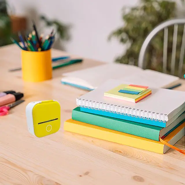 Alt view image 2 of 5 - Zplumestarxx T02 Mini Printer Print Pod Portable Bluetooth Note Buddy Thermal Mini Sticky Note Sticker Inkless Printer with 4 Rolls Paper Compatible with Phone & Tablet White