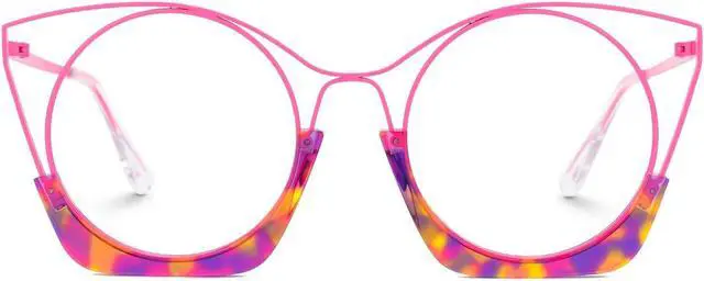 Main image of Zeelool Chic Round Glasses for Women Blue Light Blocking Glasses Anti Eyestrain Glasses ZJGT735843-04 Tortoise-Pink