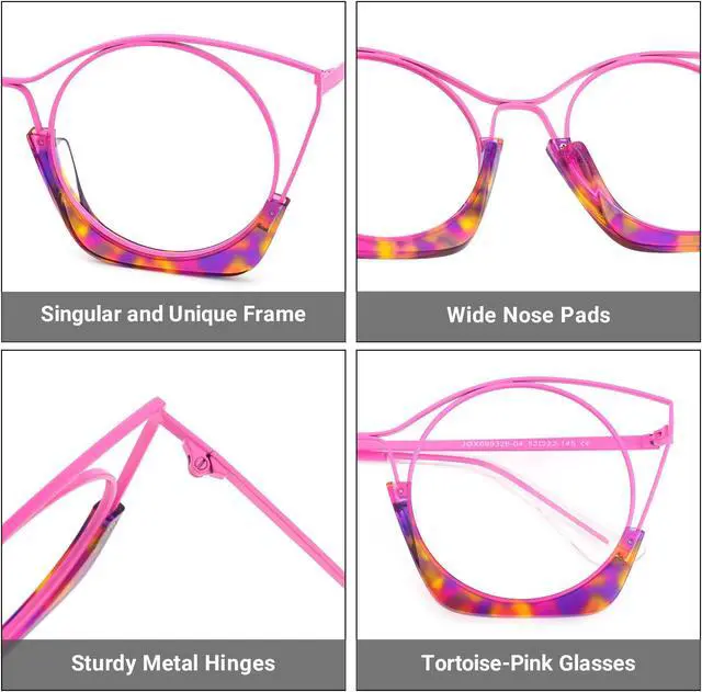 Alt view image 3 of 5 - Zeelool Chic Round Glasses for Women Blue Light Blocking Glasses Anti Eyestrain Glasses ZJGT735843-04 Tortoise-Pink