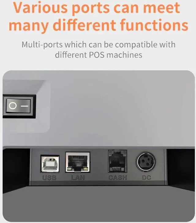 Alt view image 3 of 5 - Sunydog Thermal Receipt Printer 80mm Desktop Direct Thermal Printing USB+LAN Connection High Speed with Auto Cutter Large Paper Bin Support ESC/POS for Shipping Business Restaurant Kitchen