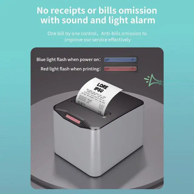 Alt view image 4 of 5 - Sunydog Thermal Receipt Printer 80mm Desktop Direct Thermal Printing USB+LAN Connection High Speed with Auto Cutter Large Paper Bin Support ESC/POS for Shipping Business Restaurant Kitchen
