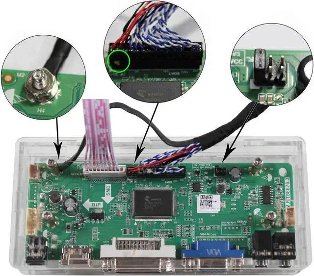 Alt view image 2 of 5 - VSDISPLAY DVI VGA Audio LCD Controller Board with Acrylic Case Fit for 17 inch 4:3 1280X960 DV170YGZ-N10 DV170YGM-N10
