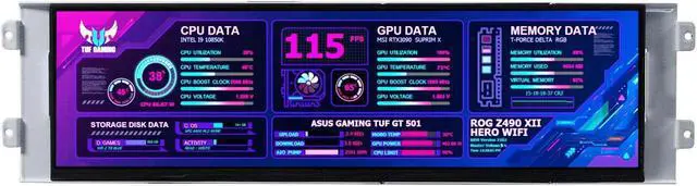 Main image of VSDISPLAY 12.7 Inch 2K Bar LCD Screen Monitor 2880x864 IPS DIY for D41 Computer PC Case Building CPU/GPU Monitoring Secondary Display,with Type-c DP Input