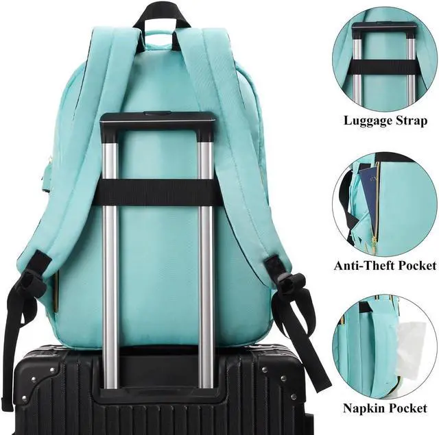 Alt view image 5 of 5 - YAMTION Backpack Women,15.6 Inch Laptop Backpack for Business Work Office College,Light Green