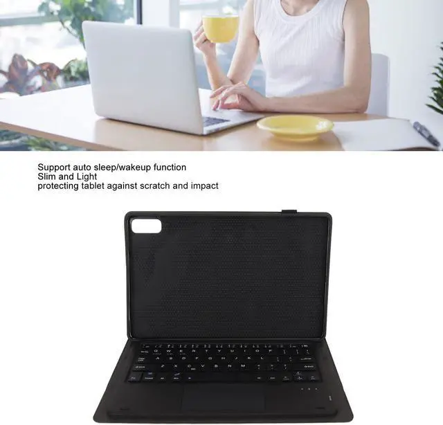 Alt view image 2 of 5 - Yunir Tablet Keyboard, Cutout Keyboard with Magnetic Case Pencil Holder, Modern, Full for Tab P11 2nd Gen Pad Plus 2023 (Black)