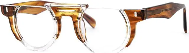 Main image of Zeelool Classic Half-frame Round Blue Light Blocking Glasses for Men ZJGA332547-04 Brown