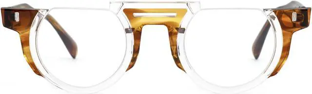 Alt view image 2 of 5 - Zeelool Classic Half-frame Round Blue Light Blocking Glasses for Men ZJGA332547-04 Brown