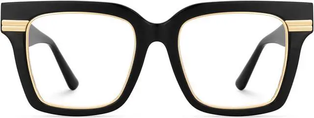 Main image of Zeelool Black Blue Light Blocking Glasses for Women, Oversized Square Glasses Frame Personality Fit Eyeglasses Eyegwear with Non-prescription Clear Lenses Taylor