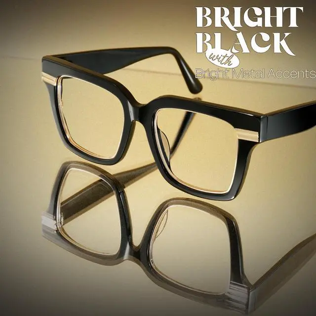 Alt view image 5 of 5 - Zeelool Black Blue Light Blocking Glasses for Women, Oversized Square Glasses Frame Personality Fit Eyeglasses Eyegwear with Non-prescription Clear Lenses Taylor