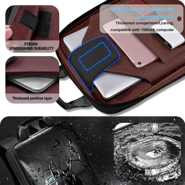 Alt view image 3 of 5 - ZINZ Slim & Expandable Laptop Backpack 15.6 16 17 inch Travel Business Backpack Rainproof Daypack for Men and Women,Black