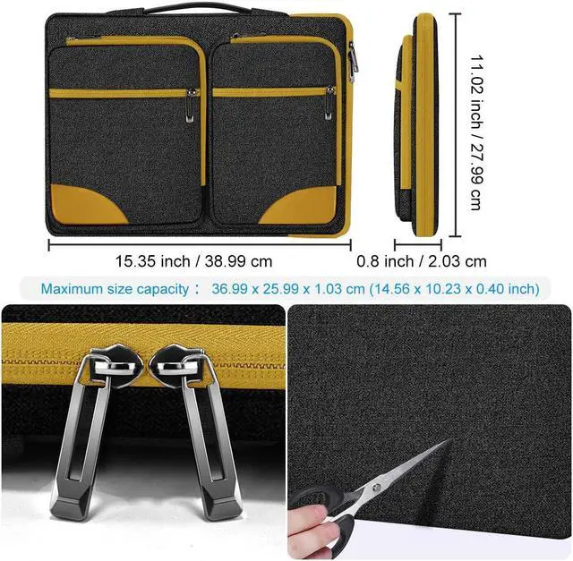 Alt view image 2 of 5 - ZINZ Laptop Case 15 15.6 16 inches Sleeve Slim Briefcase Spill-Resistant Handbag for Most Popular 15" 15.6" 16" NotebooksB01YL02