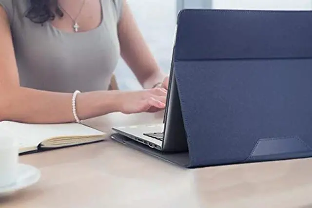 Alt view image 4 of 5 - Honeymoon Case Cover Compatible with 14" Samsung Galaxy Book 4/3 Pro[Not fit Galaxy Book4/3 360], PU Leather Folio Stand Protective Hard Shell Case,S043-Blue